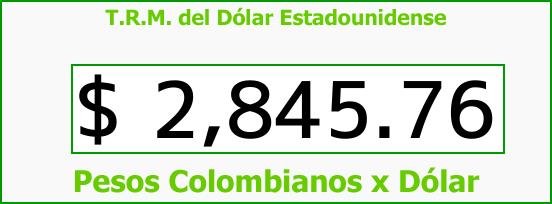 T.R.M. del Dólar para hoy Jueves 15 de Marzo de 2018