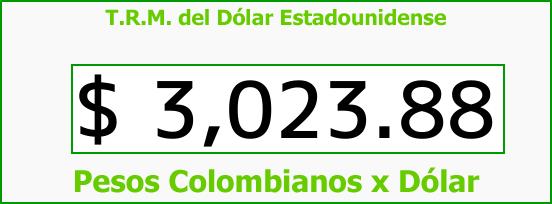 T.R.M. del Dólar para hoy Jueves 16 de Noviembre de 2017