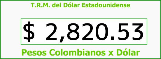 T.R.M. del Dólar para hoy Jueves 25 de Enero de 2018