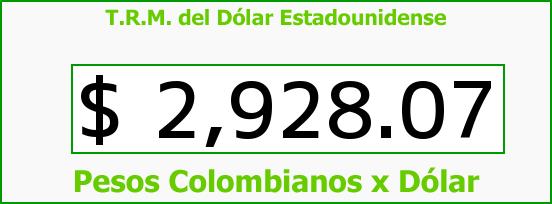 T.R.M. del Dólar para hoy Jueves 27 de Abril de 2017