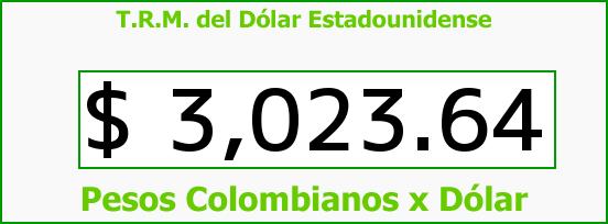 T.R.M. del Dólar para hoy Jueves 29 de Junio de 2017