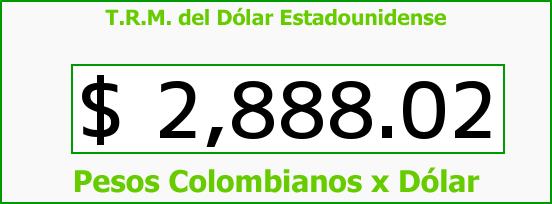 T.R.M. del Dólar para hoy Jueves 30 de Marzo de 2017