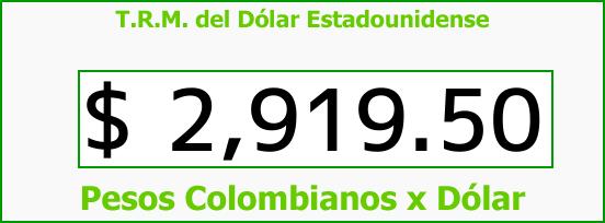 T.R.M. del Dólar para hoy Jueves 7 de Septiembre de 2017