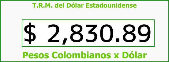 ver tasa representativa del mercado del dólar en colombia para el jueves 8 de febrero de 2018 T.R.M. del Dólar para hoy Jueves 8 de Febrero de 2018