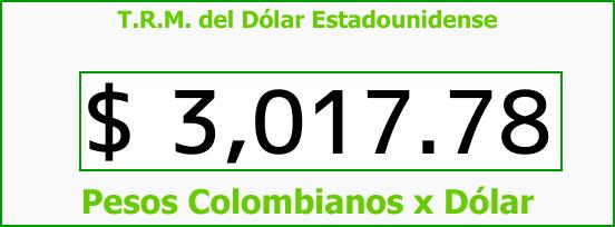 ver tasa representativa del mercado del dólar en colombia para el jueves 9 de noviembre de 2017 T.R.M. del Dólar para hoy Jueves 9 de Noviembre de 2017
