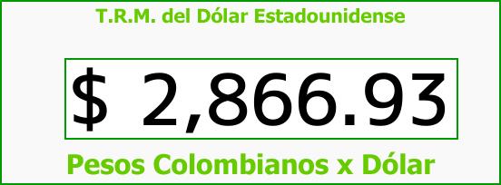 T.R.M. del Dólar para hoy Lunes 12 de Marzo de 2018