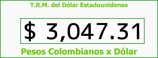 T.R.M. del Dólar para hoy Lunes 23 de Noviembre de 2015