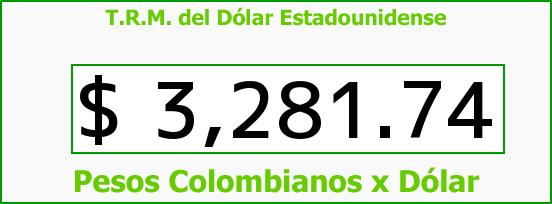 T.R.M. del Dólar para hoy Lunes 25 de Enero de 2016