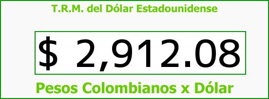 T.R.M. del Dólar para hoy Lunes 26 de Octubre de 2015