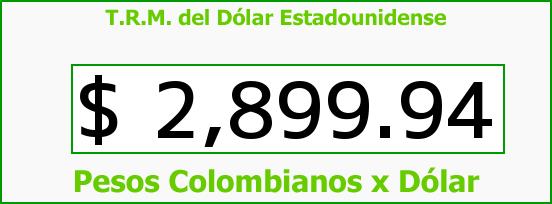 T.R.M. del Dólar para hoy Lunes 27 de Marzo de 2017