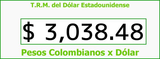 T.R.M. del Dólar para hoy Lunes 4 de Abril de 2016