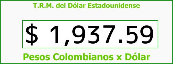 T.R.M. del Dólar para hoy Martes 8 de Abril de 2014