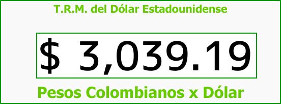 T.R.M. del Dólar para hoy Miércoles 1 de Noviembre de 2017