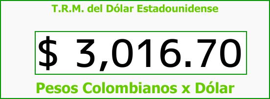 ver tasa representativa del mercado del dólar en colombia para el miércoles 15 de noviembre de 2017 T.R.M. del Dólar para hoy Miércoles 15 de Noviembre de 2017