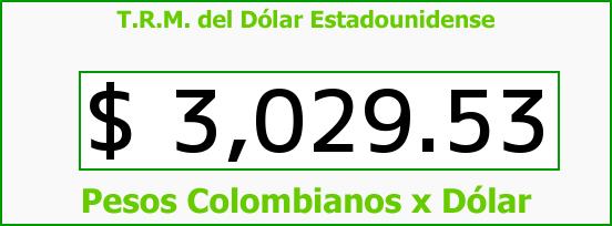 T.R.M. del Dólar para hoy Miércoles 21 de Junio de 2017