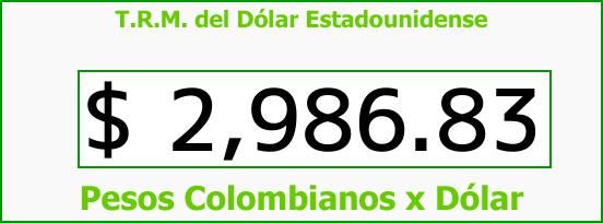 ver tasa representativa del mercado del dólar en colombia para el miércoles 23 de agosto de 2017 T.R.M. del Dólar para hoy Miércoles 23 de Agosto de 2017