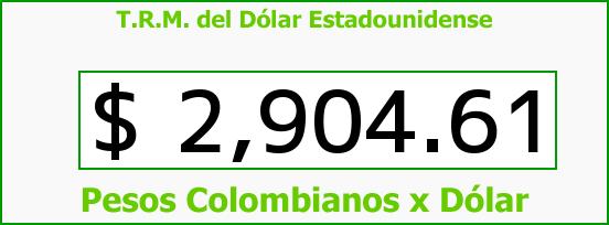 T.R.M. del Dólar para hoy Miércoles 24 de Mayo de 2017