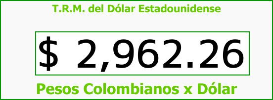 ver tasa representativa del mercado del dólar en colombia para el miércoles 27 de diciembre de 2017 T.R.M. del Dólar para hoy Miércoles 27 de Diciembre de 2017