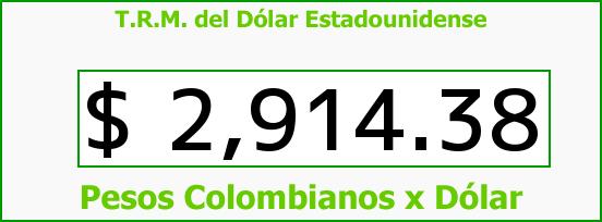 T.R.M. del Dólar para hoy Sábado 2 de Julio de 2016