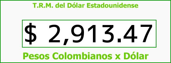 T.R.M. del Dólar para hoy Sábado 27 de Mayo de 2017