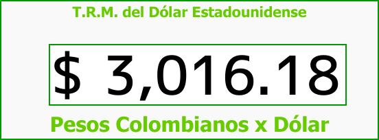 ver tasa representativa del mercado del dólar en colombia para el sábado 9 de diciembre de 2017 T.R.M. del Dólar para hoy Sábado 9 de Diciembre de 2017