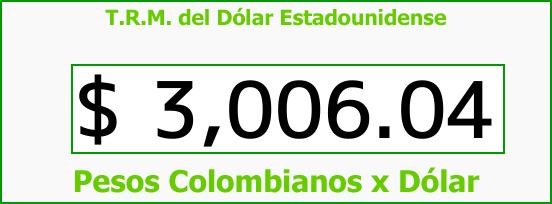 T.R.M. del Dólar para hoy Viernes 1 de Diciembre de 2017