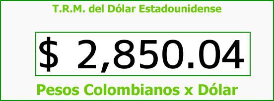 T.R.M. del Dólar para hoy Viernes 16 de Marzo de 2018