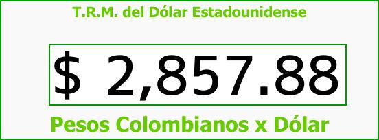 T.R.M. del Dólar para hoy Viernes 23 de Marzo de 2018