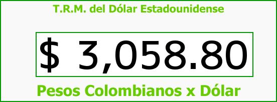 T.R.M. del Dólar para hoy Viernes 25 de Marzo de 2016