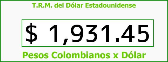 T.R.M. del Dólar para hoy Viernes 5 de Septiembre de 2014