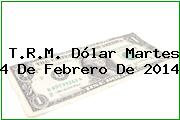 T.R.M. Dólar Martes 4 De Febrero De 2014