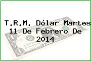 T.R.M. Dólar Martes 11 De Febrero De 2014
