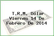 T.R.M. Dólar Viernes 14 De Febrero De 2014