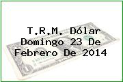 T.R.M. Dólar Domingo 23 De Febrero De 2014