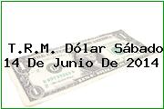 T.R.M. Dólar Sábado 14 De Junio De 2014