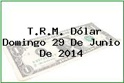 T.R.M. Dólar Domingo 29 De Junio De 2014