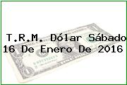 T.R.M. Dólar Sábado 16 De Enero De 2016