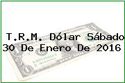 T.R.M. Dólar Sábado 30 De Enero De 2016