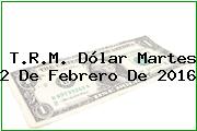 T.R.M. Dólar Martes 2 De Febrero De 2016