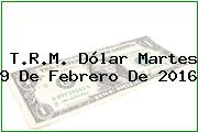 T.R.M. Dólar Martes 9 De Febrero De 2016