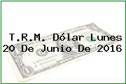 T.R.M. Dólar Lunes 20 De Junio De 2016