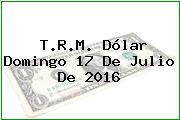 T.R.M. Dólar Domingo 17 De Julio De 2016