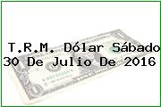 T.R.M. Dólar Sábado 30 De Julio De 2016