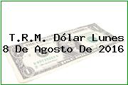 T.R.M. Dólar Lunes 8 De Agosto De 2016