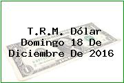 T.R.M. Dólar Domingo 18 De Diciembre De 2016