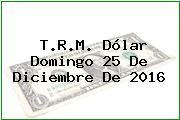 T.R.M. Dólar Domingo 25 De Diciembre De 2016
