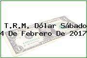 T.R.M. Dólar Sábado 4 De Febrero De 2017