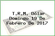 T.R.M. Dólar Domingo 19 De Febrero De 2017