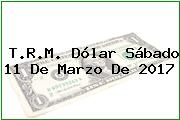 T.R.M. Dólar Sábado 11 De Marzo De 2017