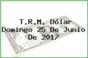 T.R.M. Dólar Domingo 25 De Junio De 2017